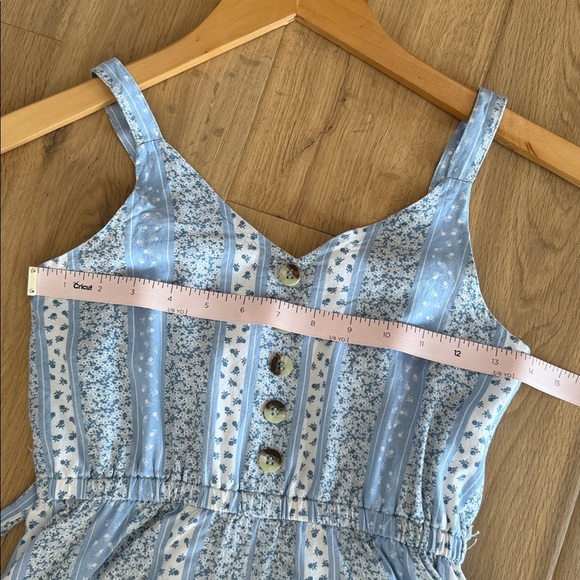 M&S Blue Floral Sleeveless Dress - Picture 7 of 8